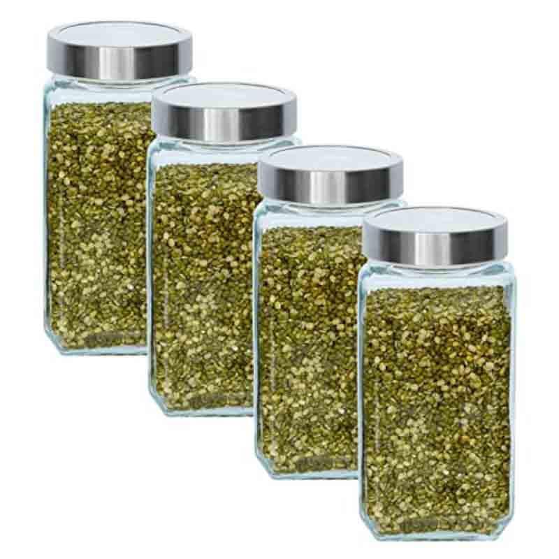 Jar - Metro Storage Jar with steel lid (1000 ML Each) - Set of Four