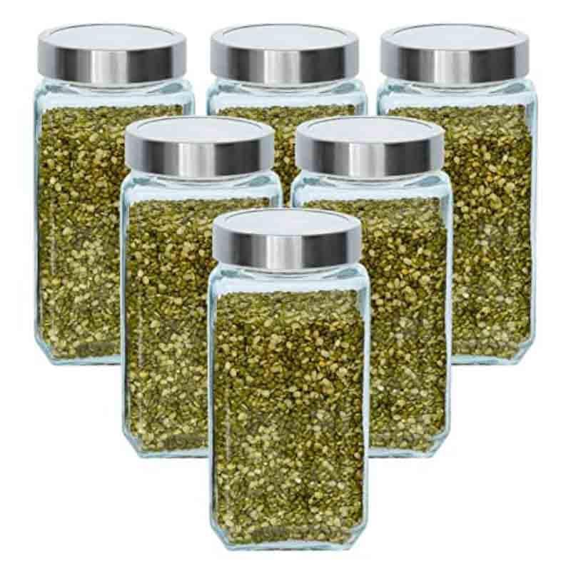 Jar - Metro Storage Jar with steel lid (1000 ML Each) - Set of Six