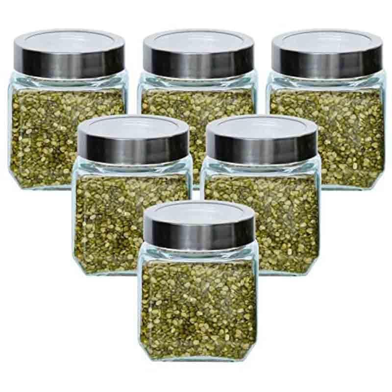 Jar - Metro Storage Jar with steel lid (500 ML Each) - Set of Six