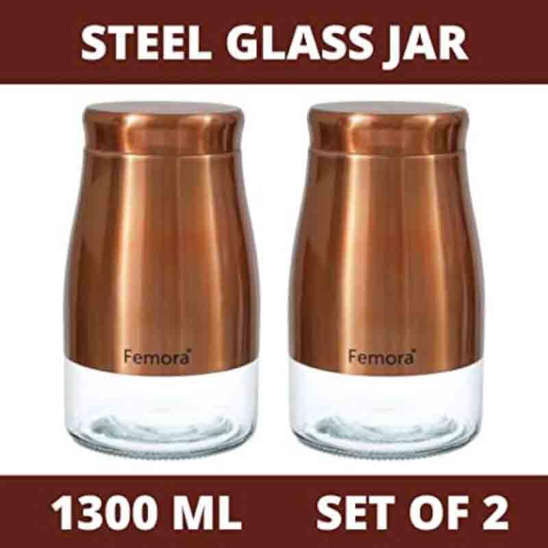 Jar - Ripple Storage Container (1300 ML Each) - Set of Two