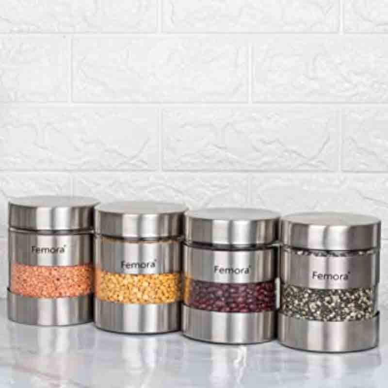 Jar - SilverPot Storage Jar (700 ML Each) - Set of Four