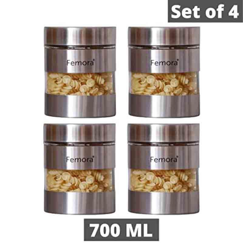 Jar - SilverPot Storage Jar (700 ML Each) - Set of Four