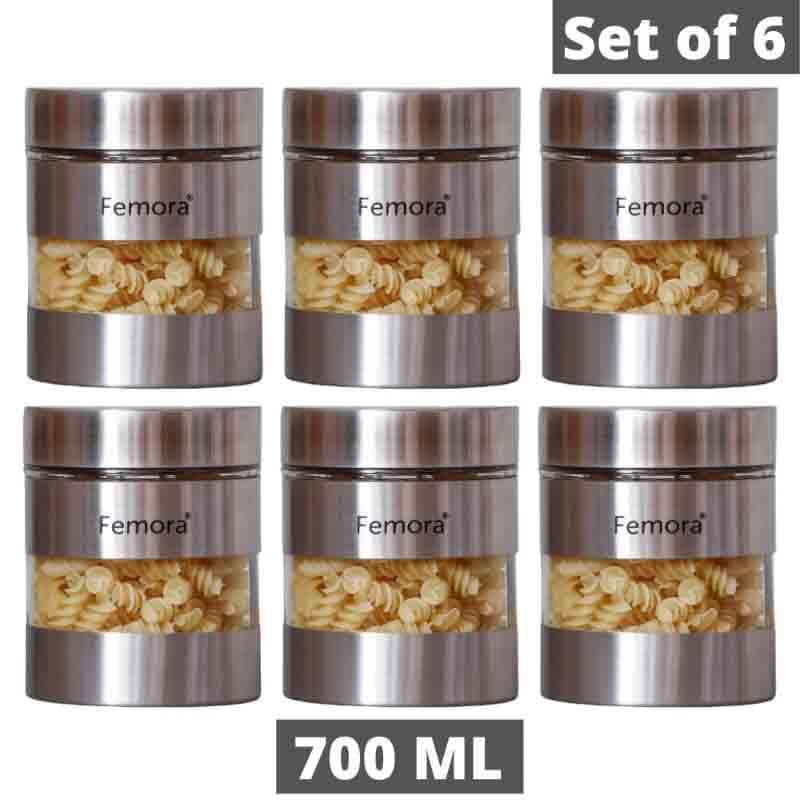 Jar - SilverPot Storage Jar (700 ML Each) - Set of Six