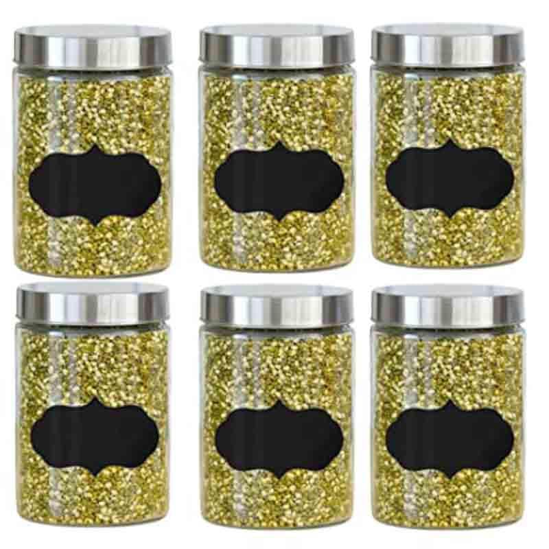 Buy Vento Storage Jar with steel lid (1100 ML Each) - Set of Six Jar from Vaaree