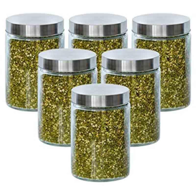 Buy Vento Storage Jar with steel lid (1100 ML Each) - Set of Six Jar from Vaaree