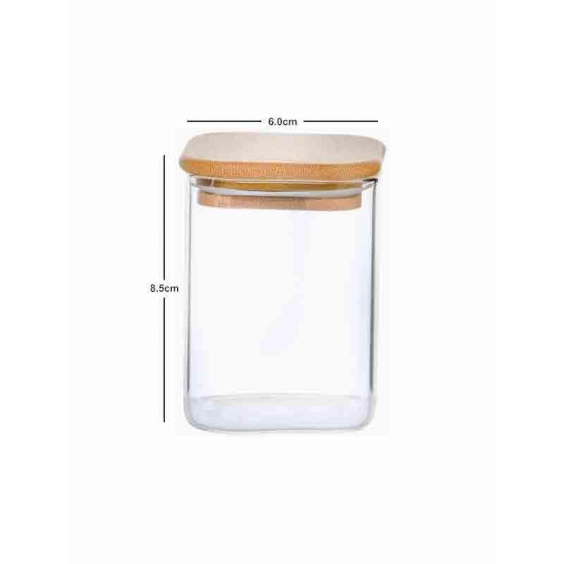 Buy Aura Storage Jar with Wooden Lid (230 ml each) - Set of Six Jar from Vaaree