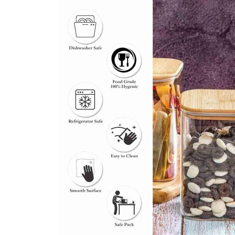 Buy Jars - Aura Storage Jar With Wooden Lid - Set Of Two at Vaaree online