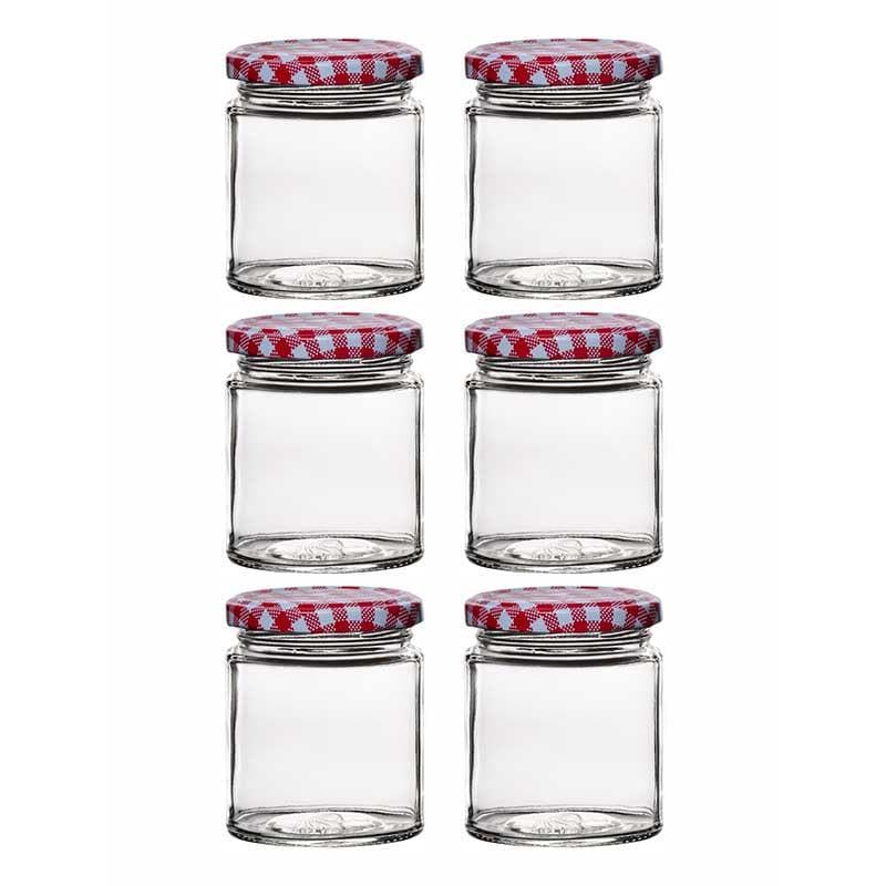 Jar - Bread Basket Storage Jar with Metal Lid (200 ml each)- Set of Six