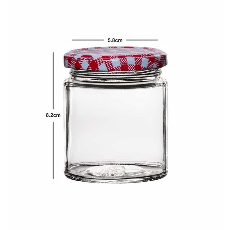 Jar - Bread Basket Storage Jar with Metal Lid (200 ml each)- Set of Six