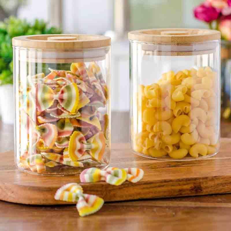 Jar - CandyMax Jar with Wooden Lid (660 ml each) - Set of Two