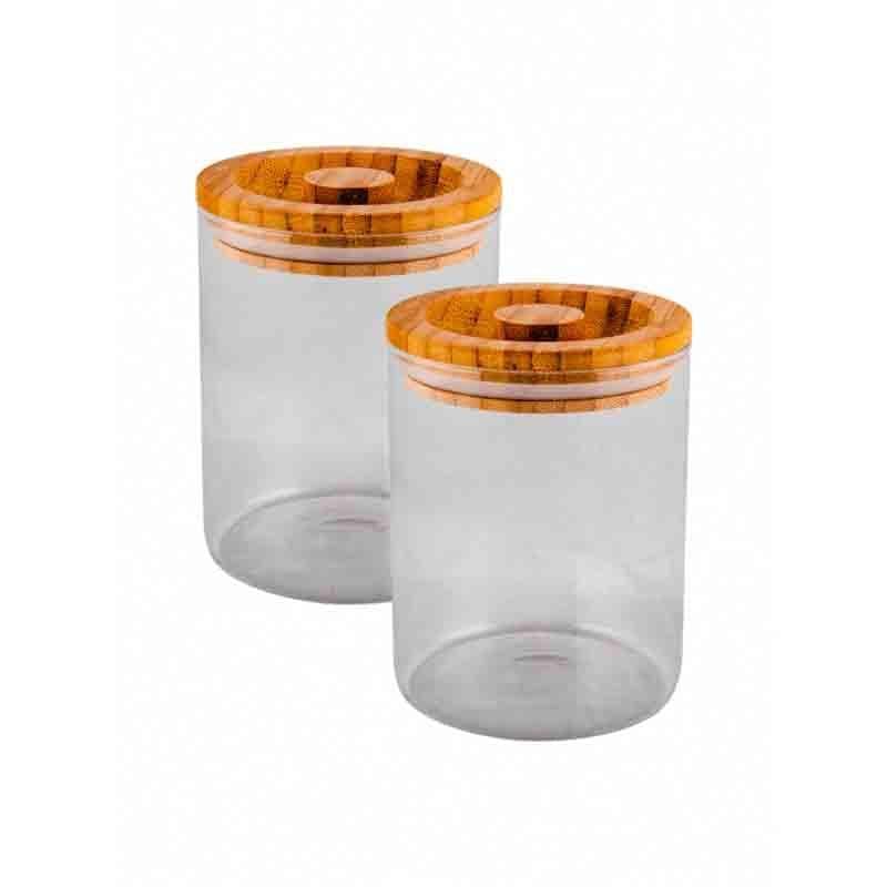 Jar - CandyMax Jar with Wooden Lid (660 ml each) - Set of Two