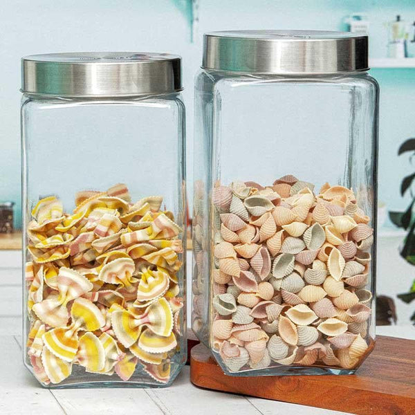 Buy Jars - Fresbo Storage Jar with Metal Lid (1500ml/2000 ml) - Set of Two at Vaaree online