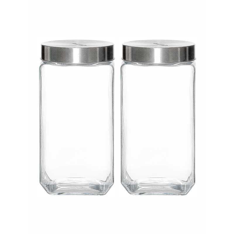 Buy Fresbo Storage Jar with Metal Lid (1500ml/2000 ml) - Set of Two Jar from Vaaree