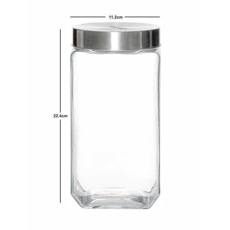 Buy Fresbo Storage Jar with Metal Lid (1500ml/2000 ml) - Set of Two Jar from Vaaree