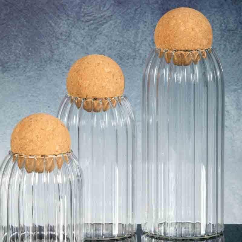 Buy Jars - Poppiko Storage Jar Set with Cork Ball Lid - Set of Three at Vaaree online