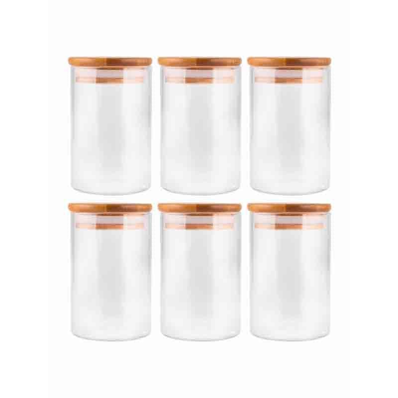 Buy Prito Jar with Wooden Lid (270 ML Each)- Set of 6 Jar from Vaaree