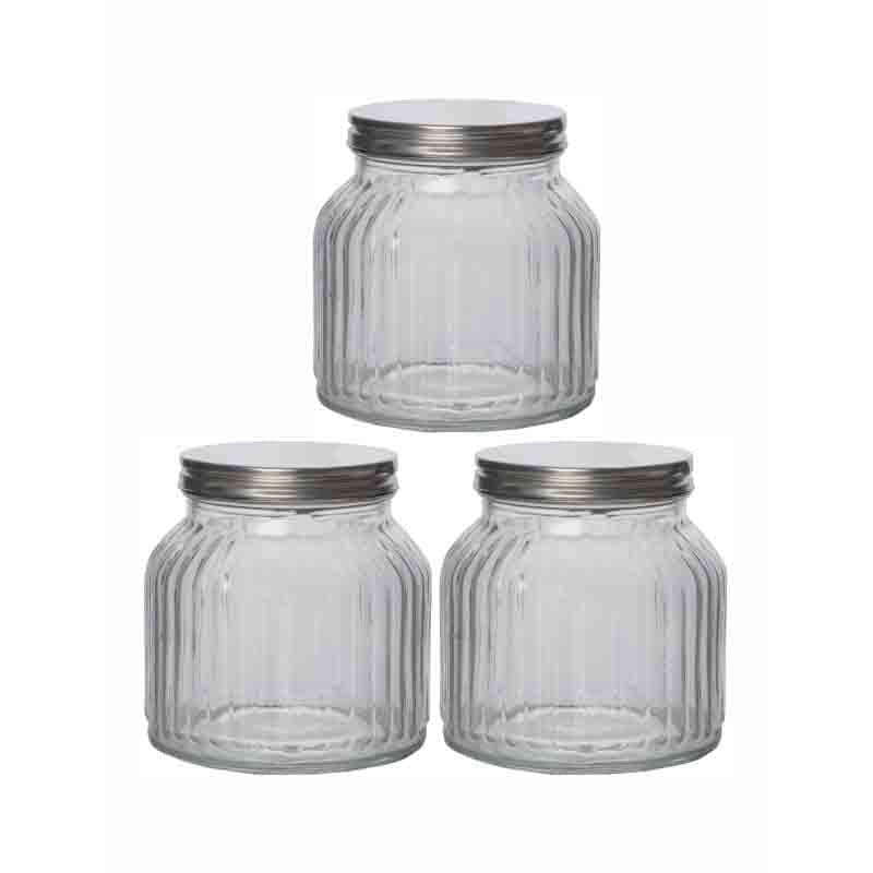 Buy Reveto Storage Jar with Metal Lid (710 ml each) - Set of Three Jar from Vaaree