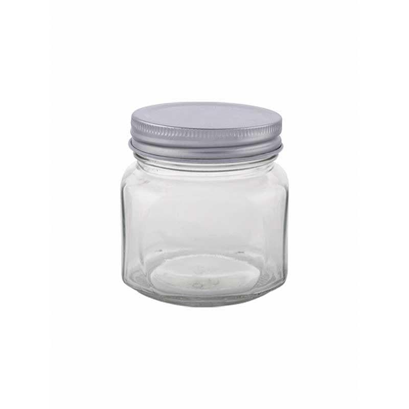 Jar - ZIva Storage Jar with Metal Lid (300 ml each) - Silver - Set of Six