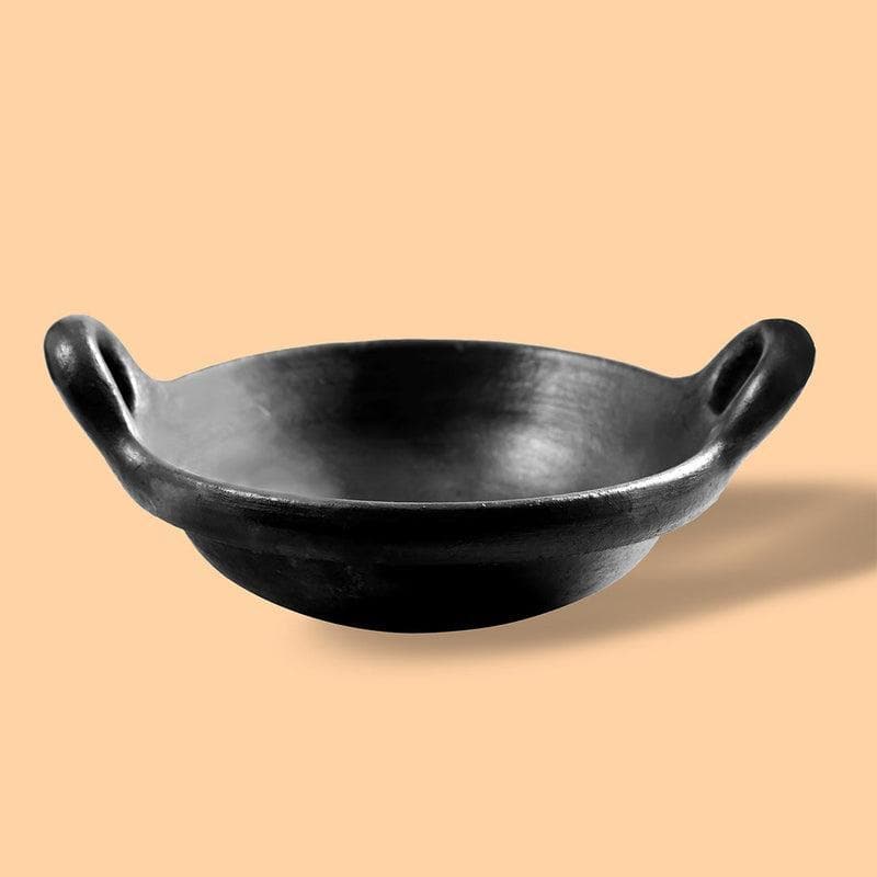 Buy Epiphany Blackened Clay Kadai / 10 Inches Kadhai from Vaaree