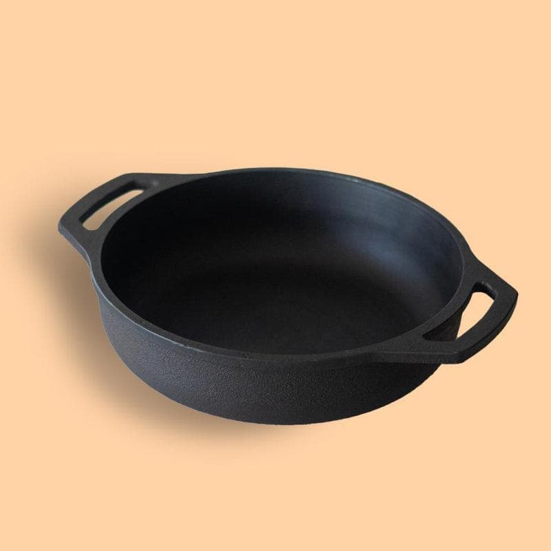 Buy Epiphany Cast Iron Flat Bottom Kadai / 9 Inches Kadhai from Vaaree