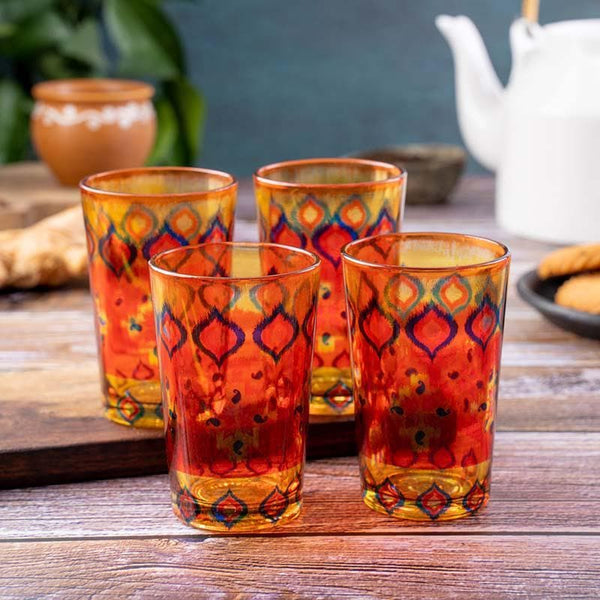 Kulhad - Dazzling Ikat Chai Glass - Set of Four