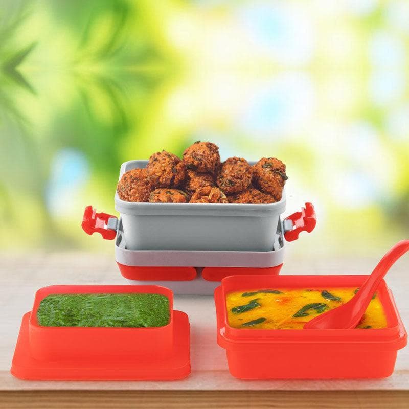 Buy Macaw Lunchbox - Grey Tiffin Box from Vaaree