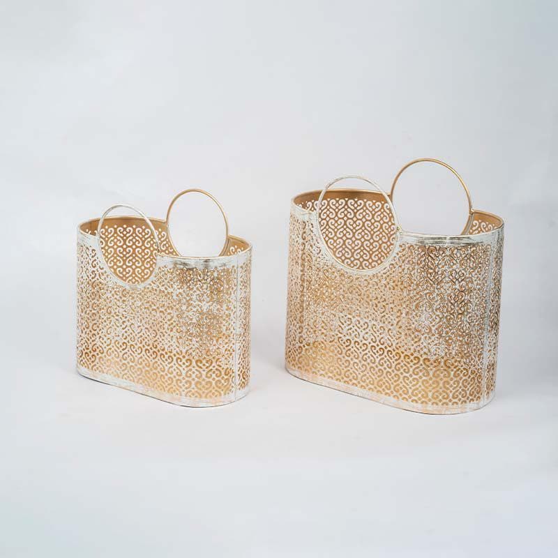 Buy Distressed Look Basket Magazine Holder from Vaaree