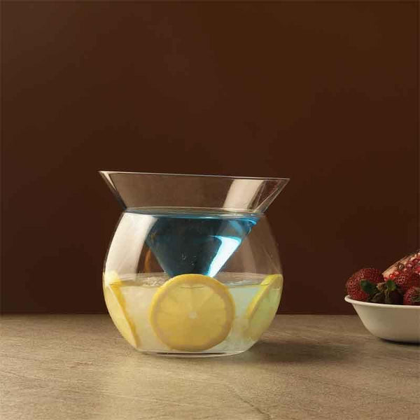 Buy Triangled Stemless Martini Chiller Glass - 350 ML Cocktail Glasses from Vaaree