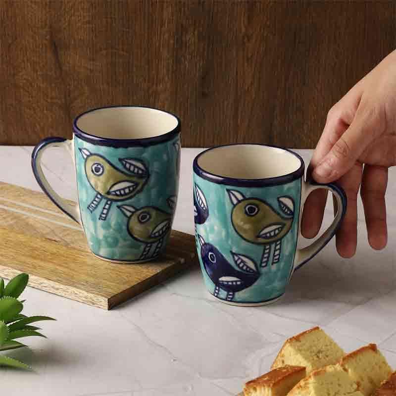 Buy Aqua Birdie Mug - Set Of Two Mug & Tea Cup from Vaaree