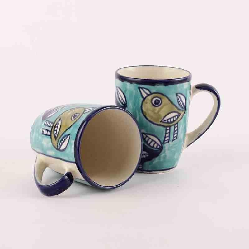 Buy Aqua Birdie Mug - Set Of Two Mug & Tea Cup from Vaaree