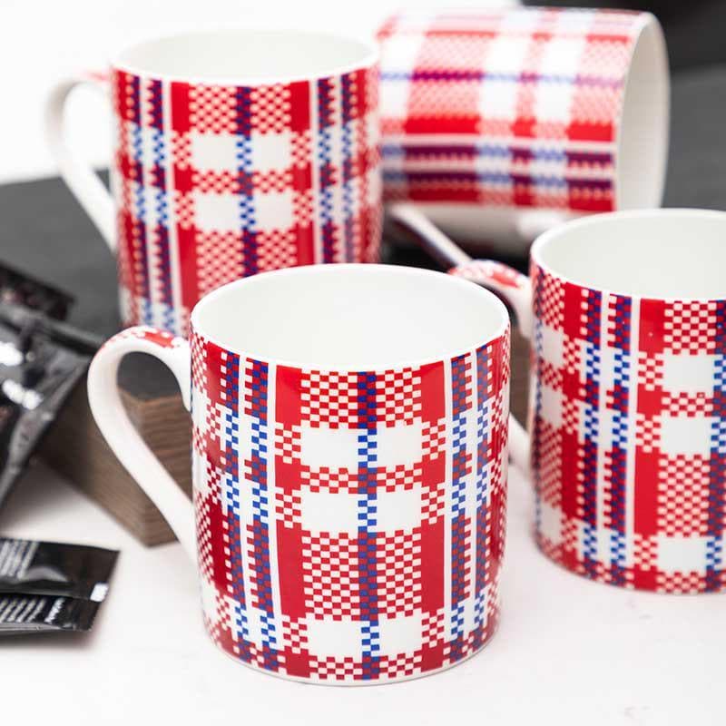 Mug - Basket Weave Tea Cup - Set of Four