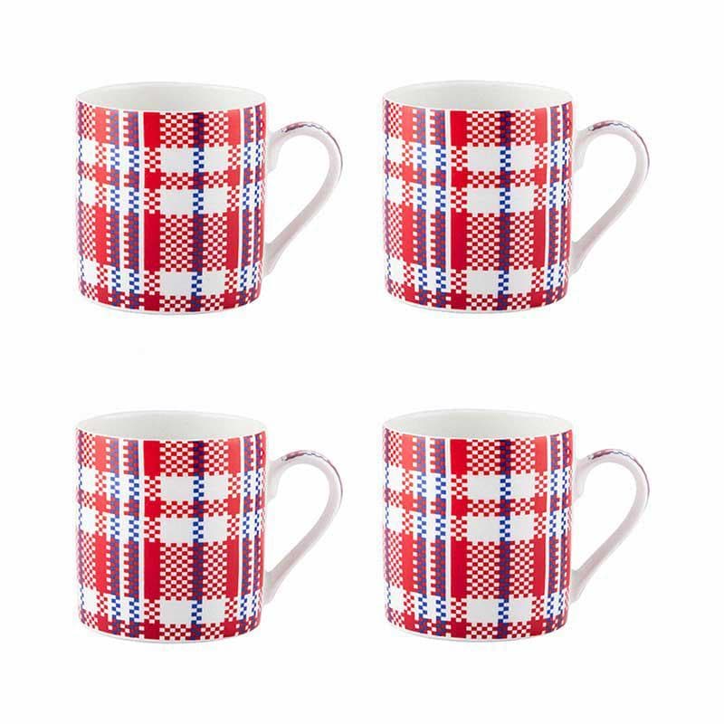 Mug - Basket Weave Tea Cup - Set of Four