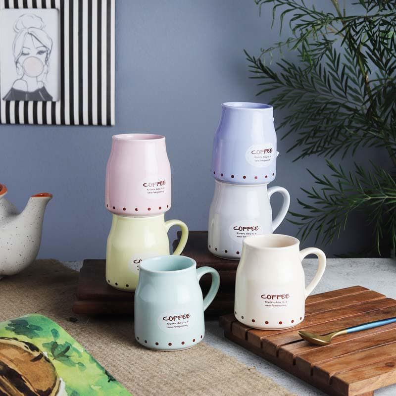 Buy Caffeine Pastel Mug - Set Of Six Mug from Vaaree