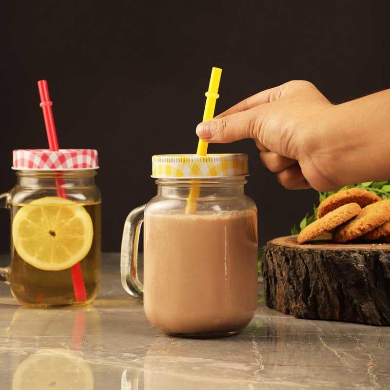 Mug - Grip Tight Jar With Straw - Set Of Six