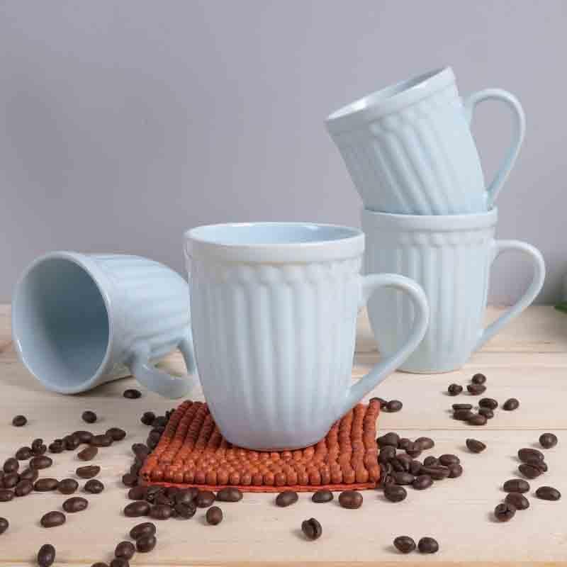 Mug - Mars Ribbed Mugs - Blue - Set Of Four