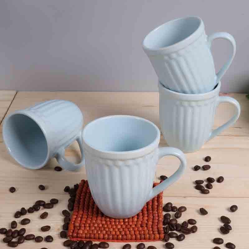 Mug - Mars Ribbed Mugs - Blue - Set Of Four