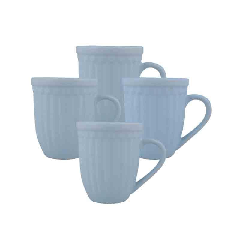 Mug - Mars Ribbed Mugs - Blue - Set Of Four