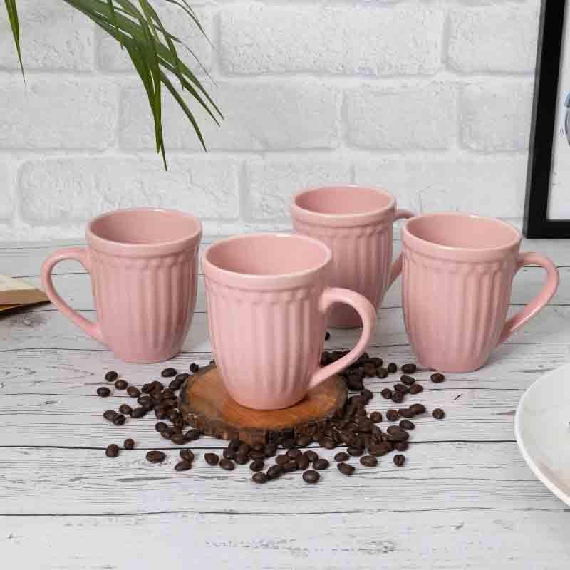 Buy Mars Ribbed Mugs - Pink - Set Of Four Mug from Vaaree