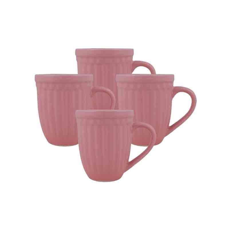 Buy Mars Ribbed Mugs - Pink - Set Of Four Mug from Vaaree