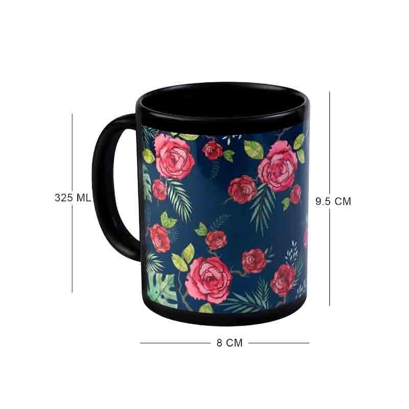 Buy Misty Morning Roses Blue Black Mug Mug from Vaaree