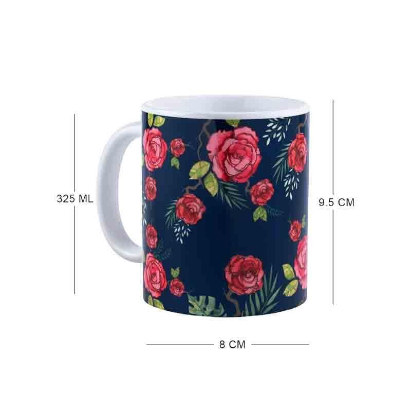 Buy Misty Morning Roses Blue Classic Mugs Mug from Vaaree