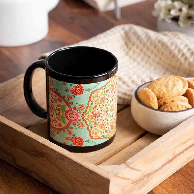 Buy Ornate Mughal Black Mugs Mug from Vaaree