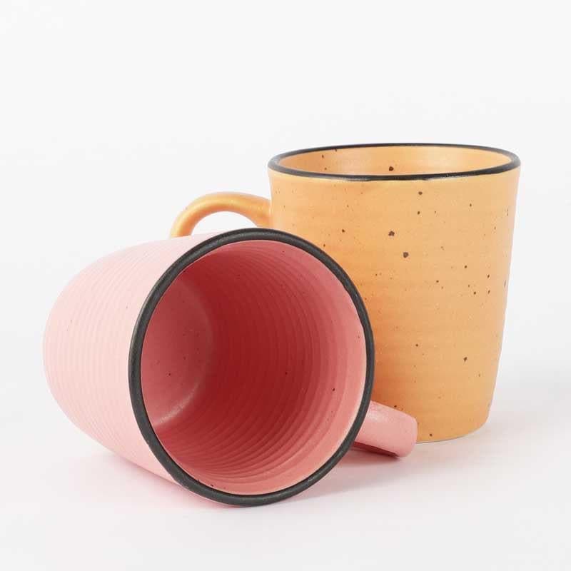 Buy Spray Paint Mug - Yellow/Pink - Set Of Two Mug from Vaaree