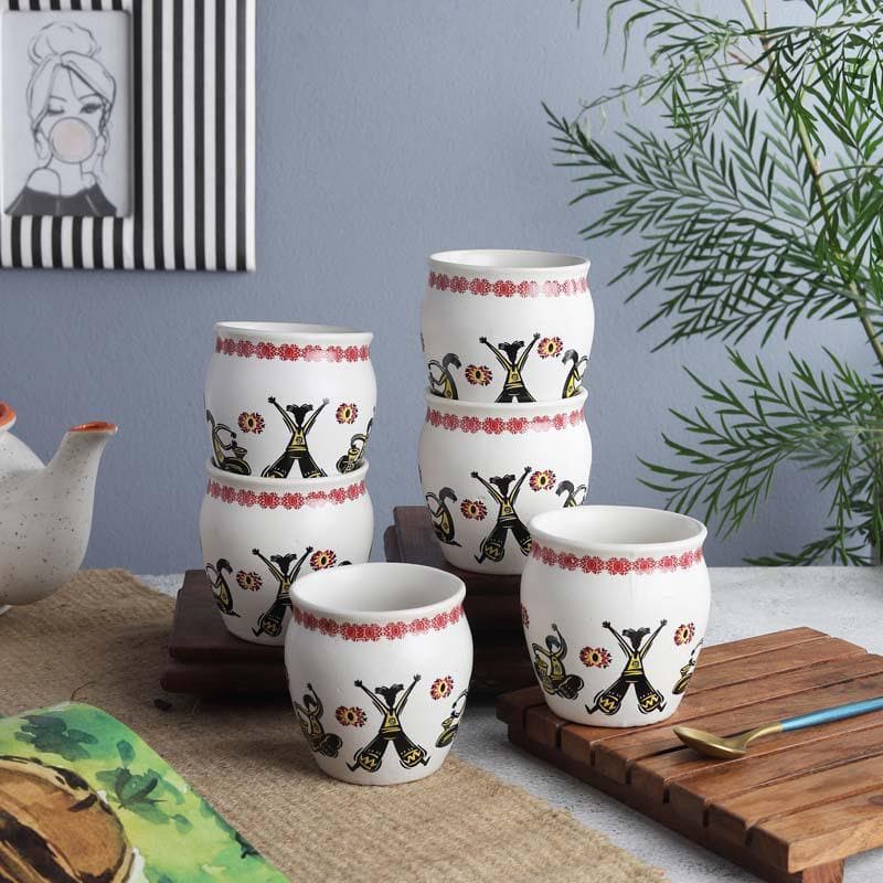 Buy Warli World Kullad - Set Of Six Mug from Vaaree