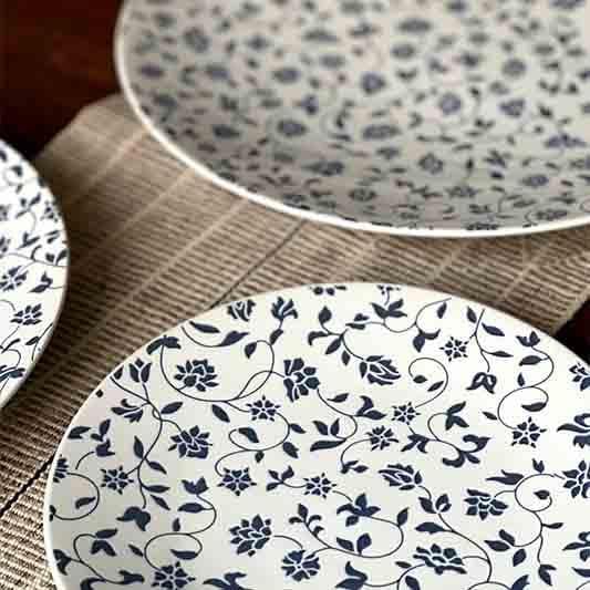 Buy Pop Of Blue Dinner Set - 21 Pieces at Vaaree online | Beautiful Dinner Set to choose from