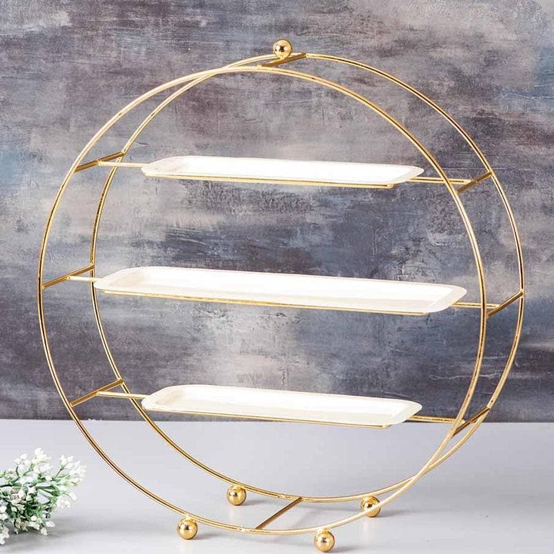 Buy Aura Buffet Organizer - Gold Cake Stand from Vaaree