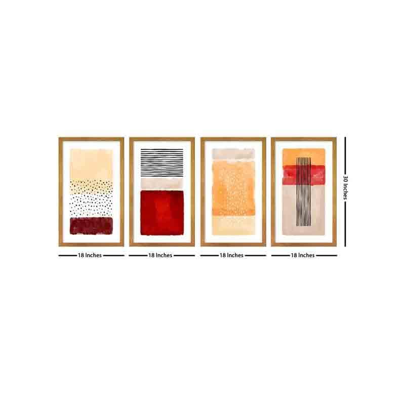 Buy Interplay Abstract Wall Art - Set Of Four Wall Art & Paintings from Vaaree