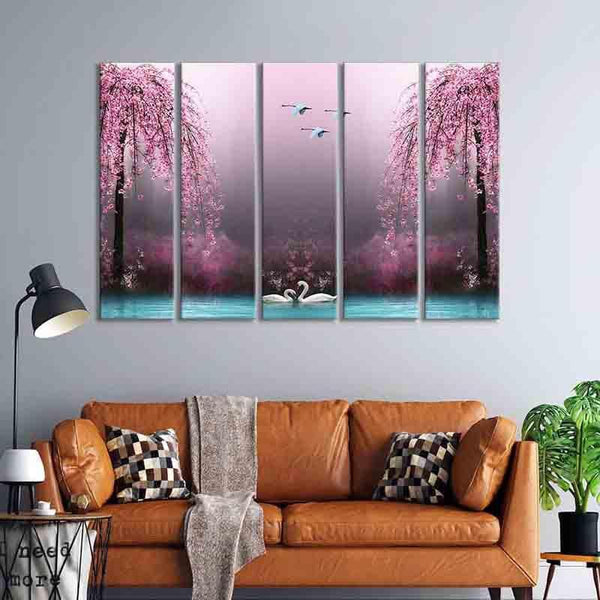 Painting - Love Birds Wall Art - Set Of Five