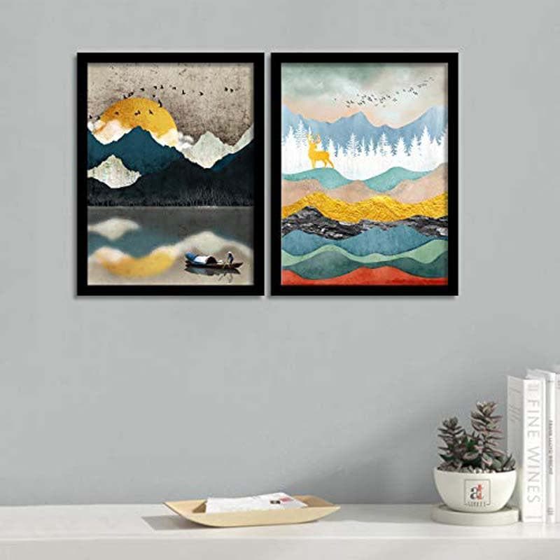 Painting - Painted Scenery Wall Art - Set Of Two