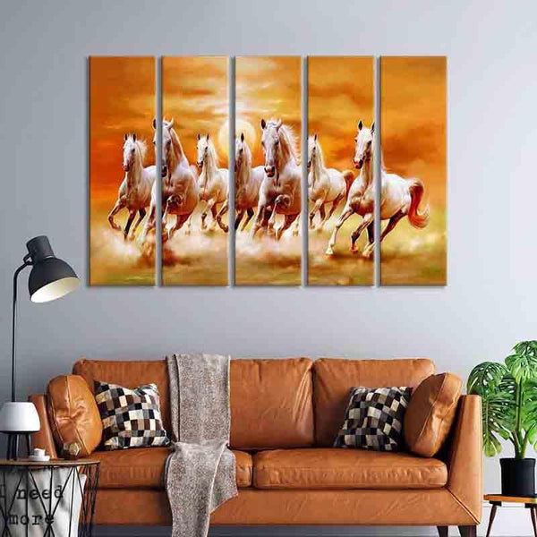 Painting - Sunset & Horses Wall Art - Set Of Three